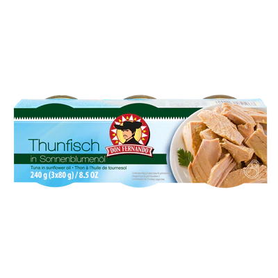 Produktabbildung 1 - Thunfisch in Sonnenblumen&ouml;l 240g (3x80g)