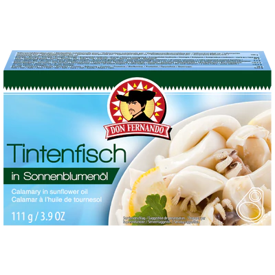 Produktabbildung 1 - Tintenfisch in Sonnenblumenöl 111g