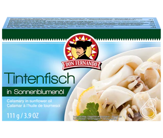 Produktabbildung - Tintenfisch in Sonnenblumenöl 111g