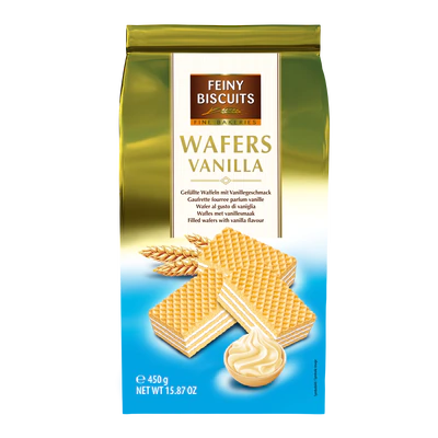 Produktabbildung 1 - Waffeln mit Cremef&uuml;llung und Vanillegeschmack 450g