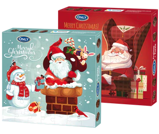 Produktabbildung 1 - Weihnachten Pralinen mit Milchfüllung und Puzzle 120g