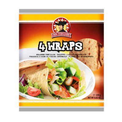 Produktabbildung 1 - Wraps Vollkorn Tortillas 250g (4x25cm)