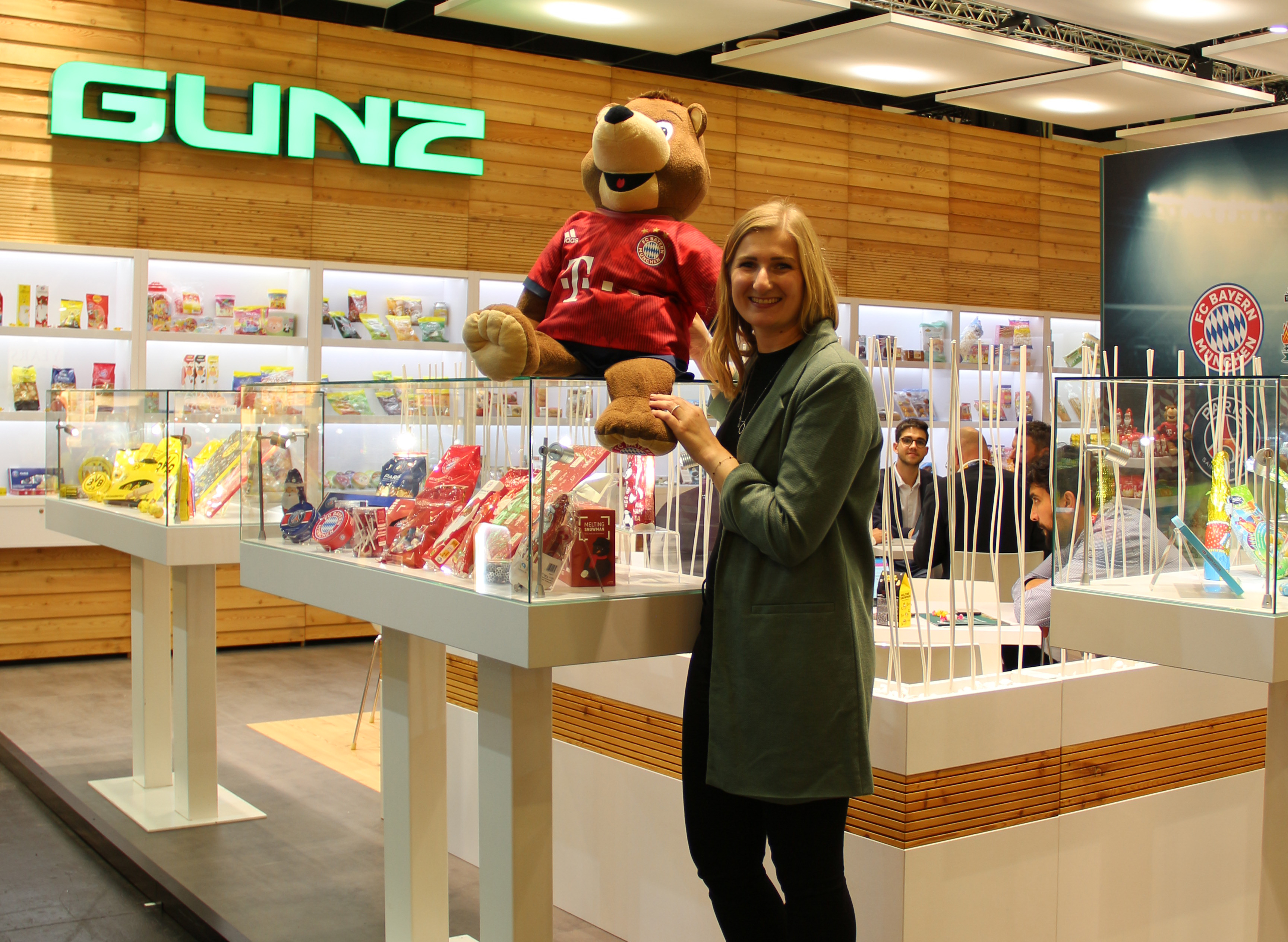 Employee with FC Bayern Munich mascot