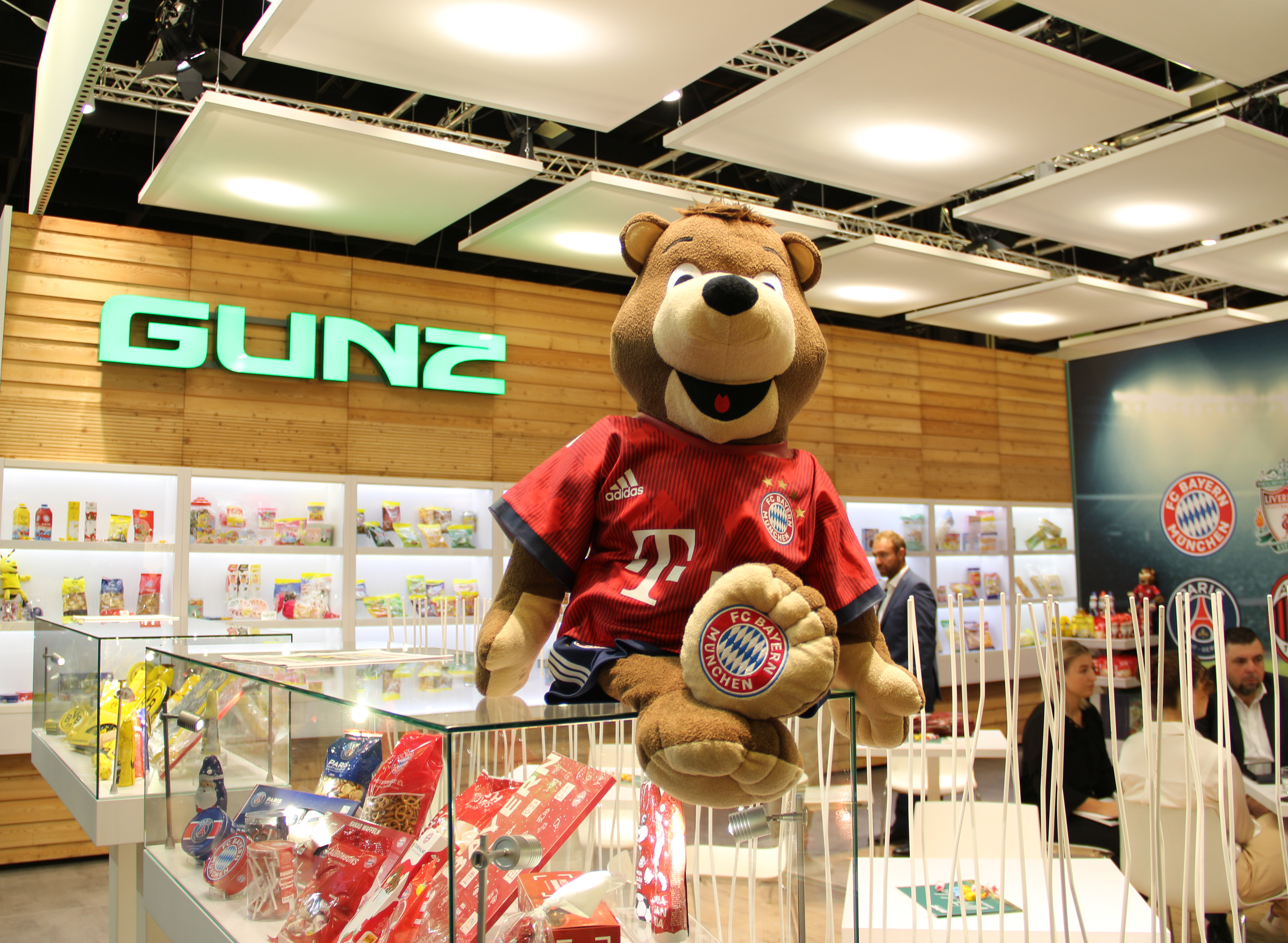 Mascot Berni on display case