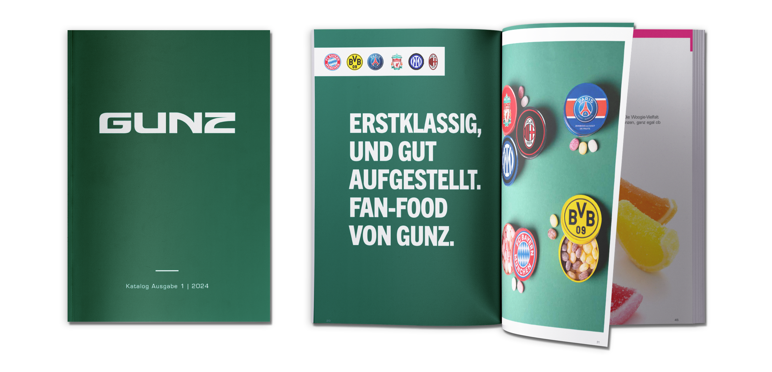 Titelseite und Seiteneinblick Gunz Katalog