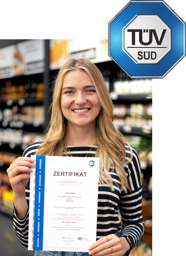 Linda Tschohl with ISO certificate in her hands