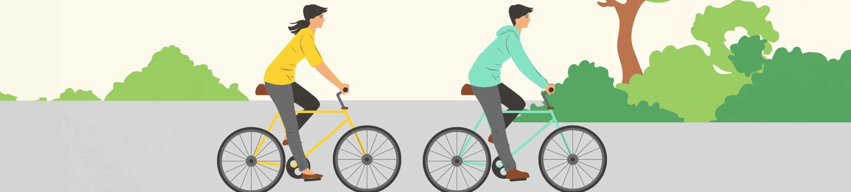 Illustration image with two cyclists