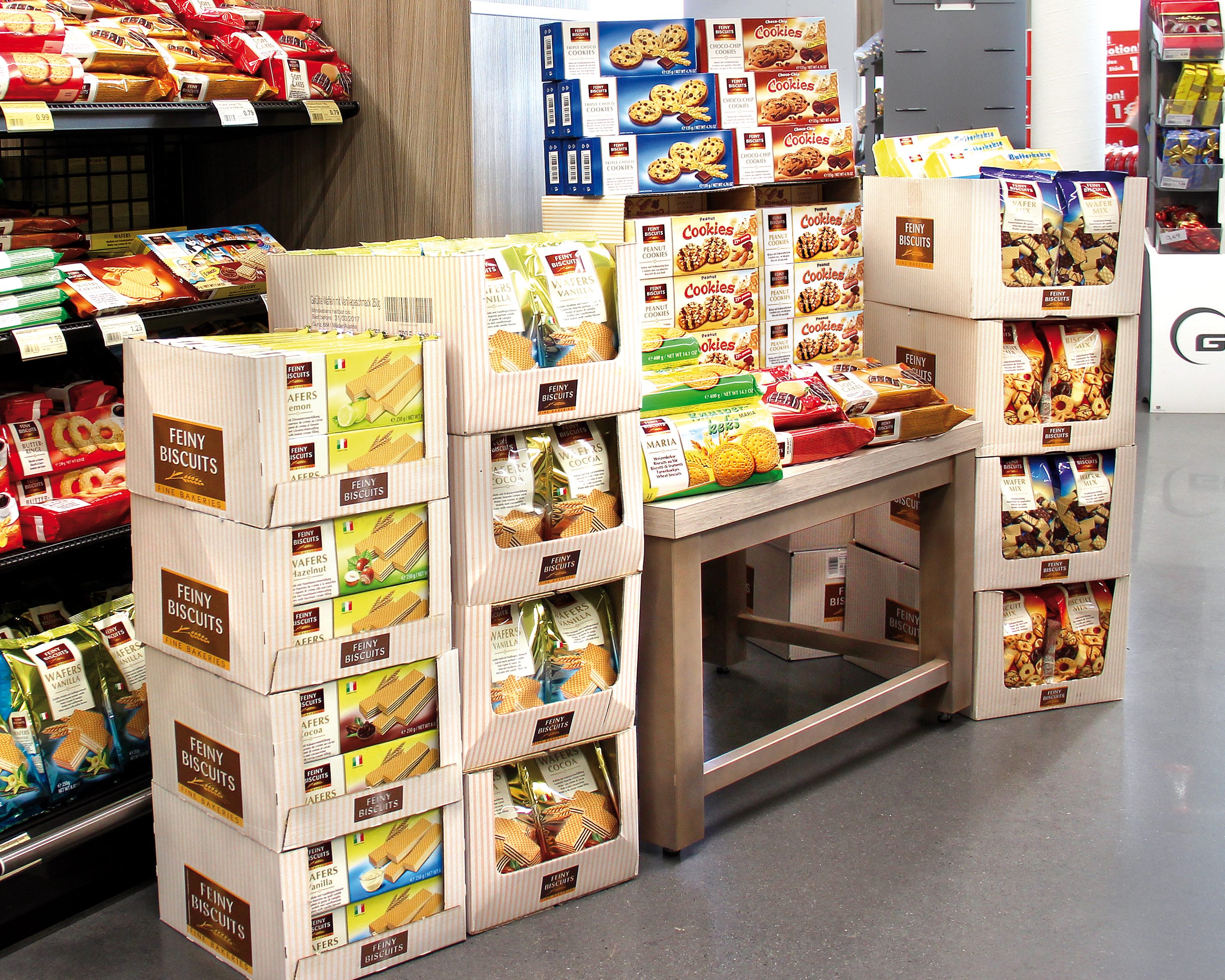 Platzierungen Aufbau mit Feiny Biscuits Artikel