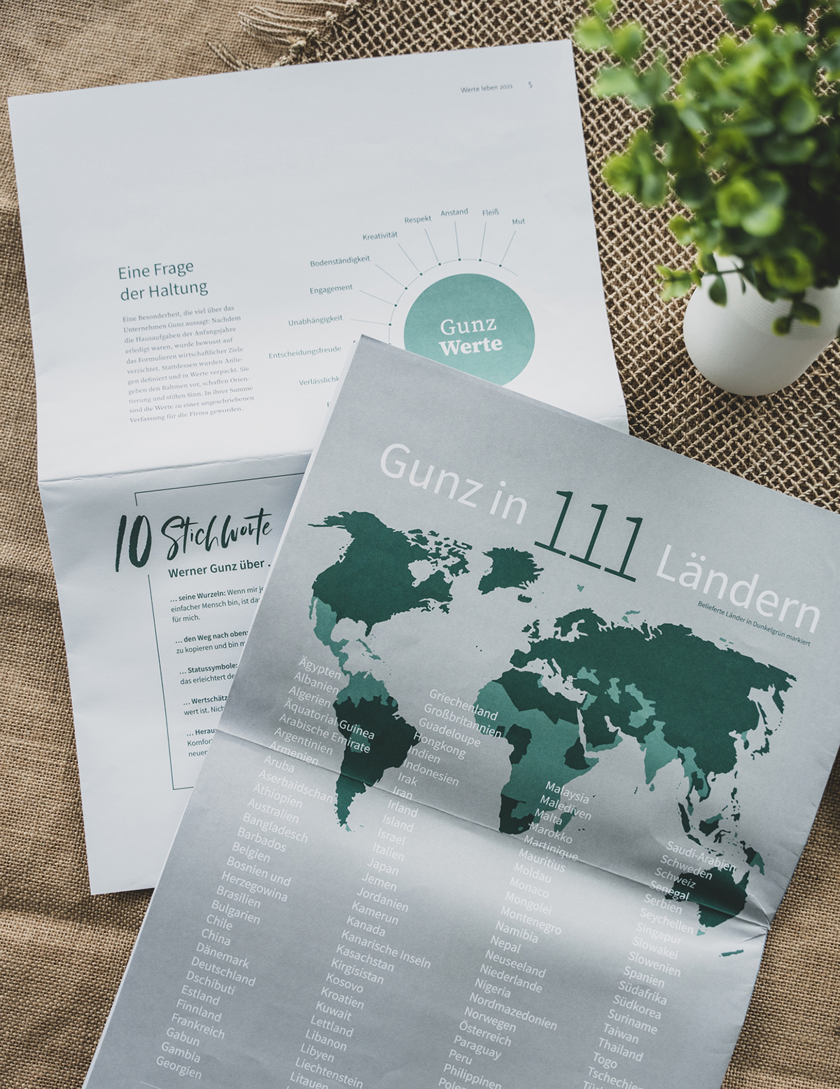 Newspaper from Gunz with data and facts lies on a table