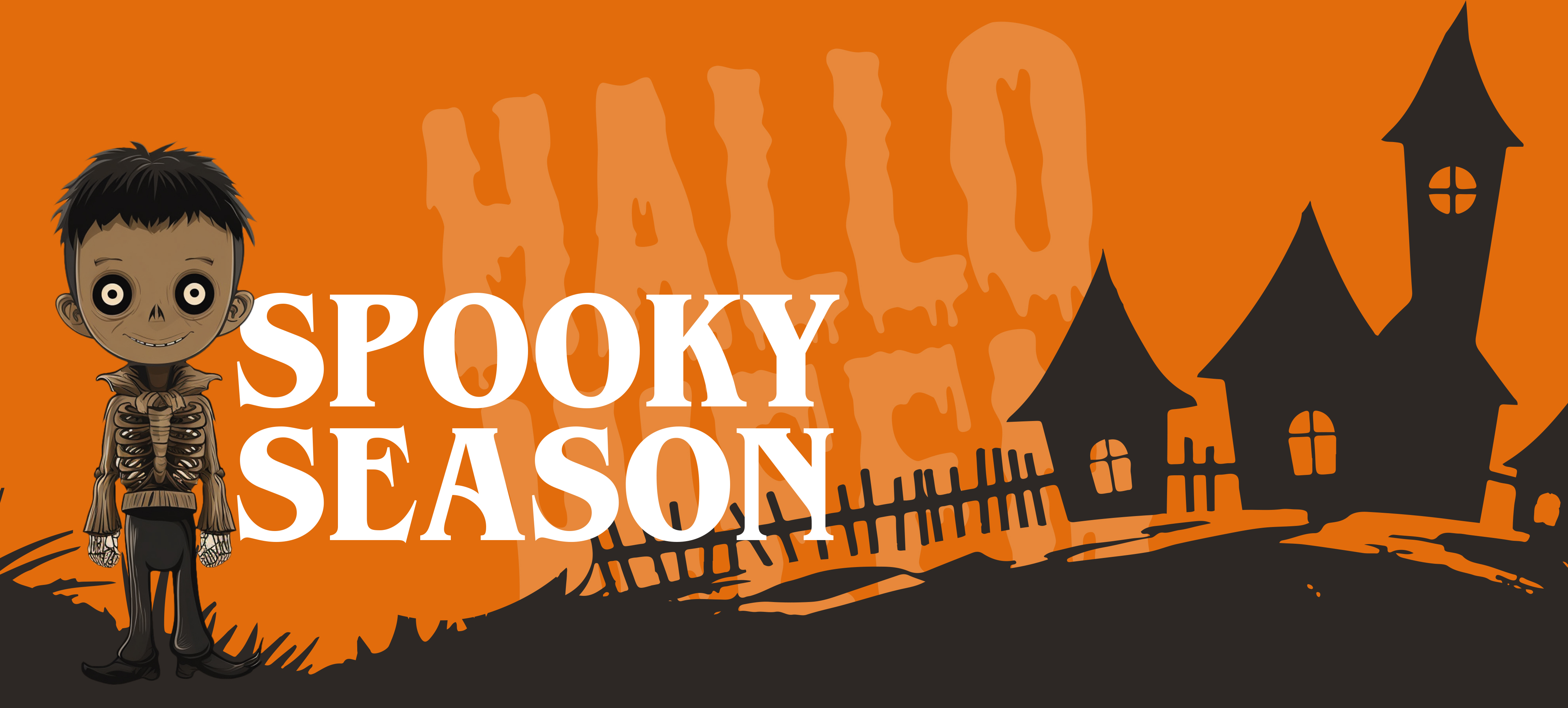 Halloween at Gunz &ndash; Spooky Fun with a Haunted Design and Dark Castle Silhouette