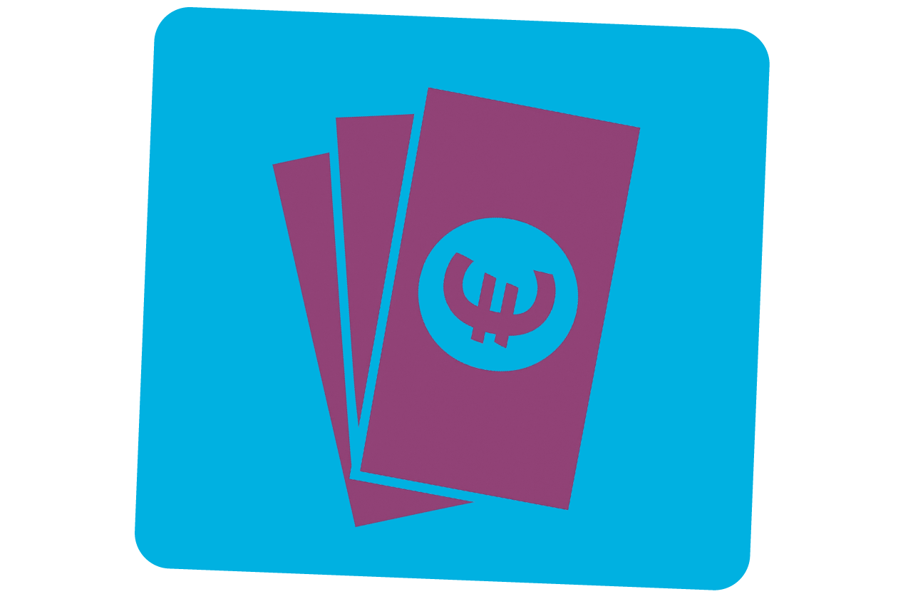 Lila Geldscheine mit Eurozeichen auf Blau