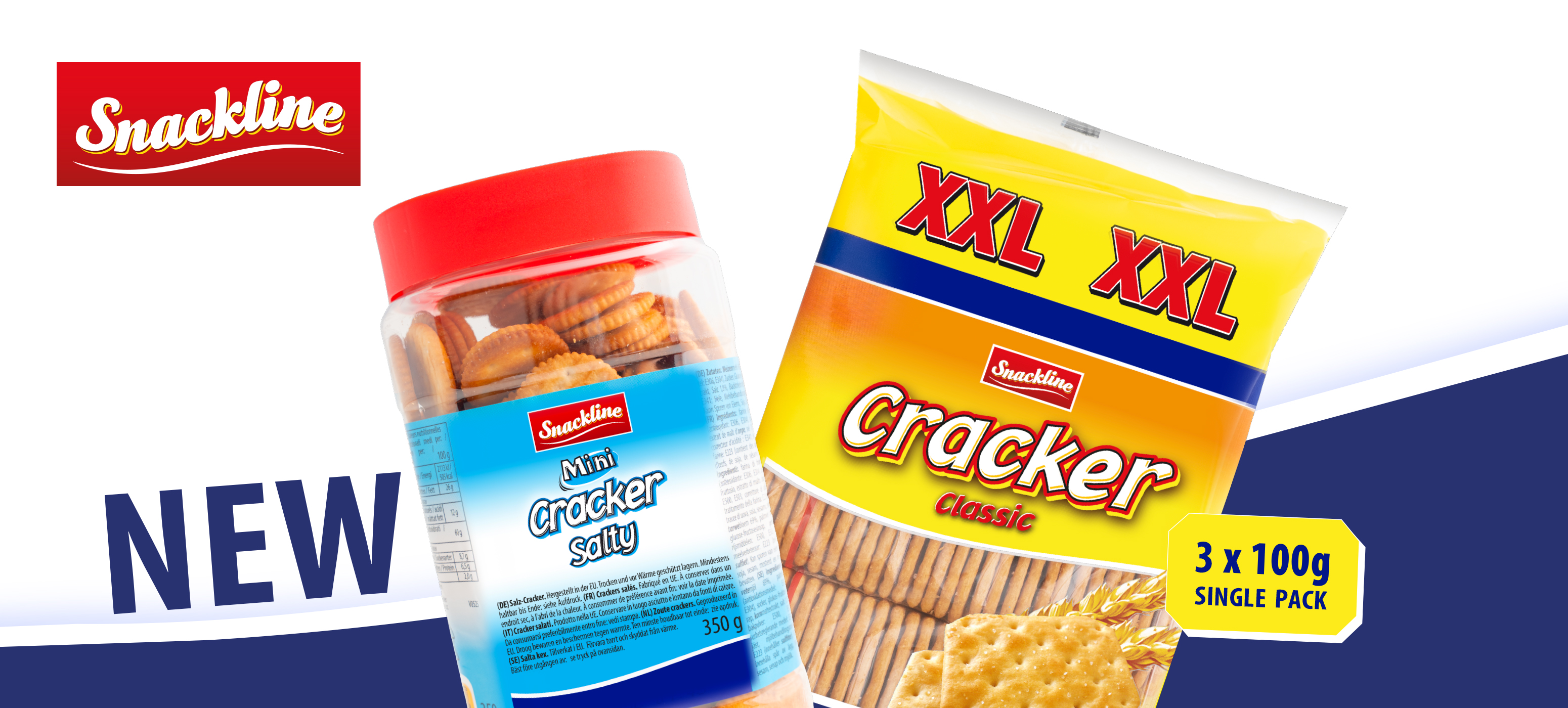 Snackline Crackers - neue Produkte Minis und XXL