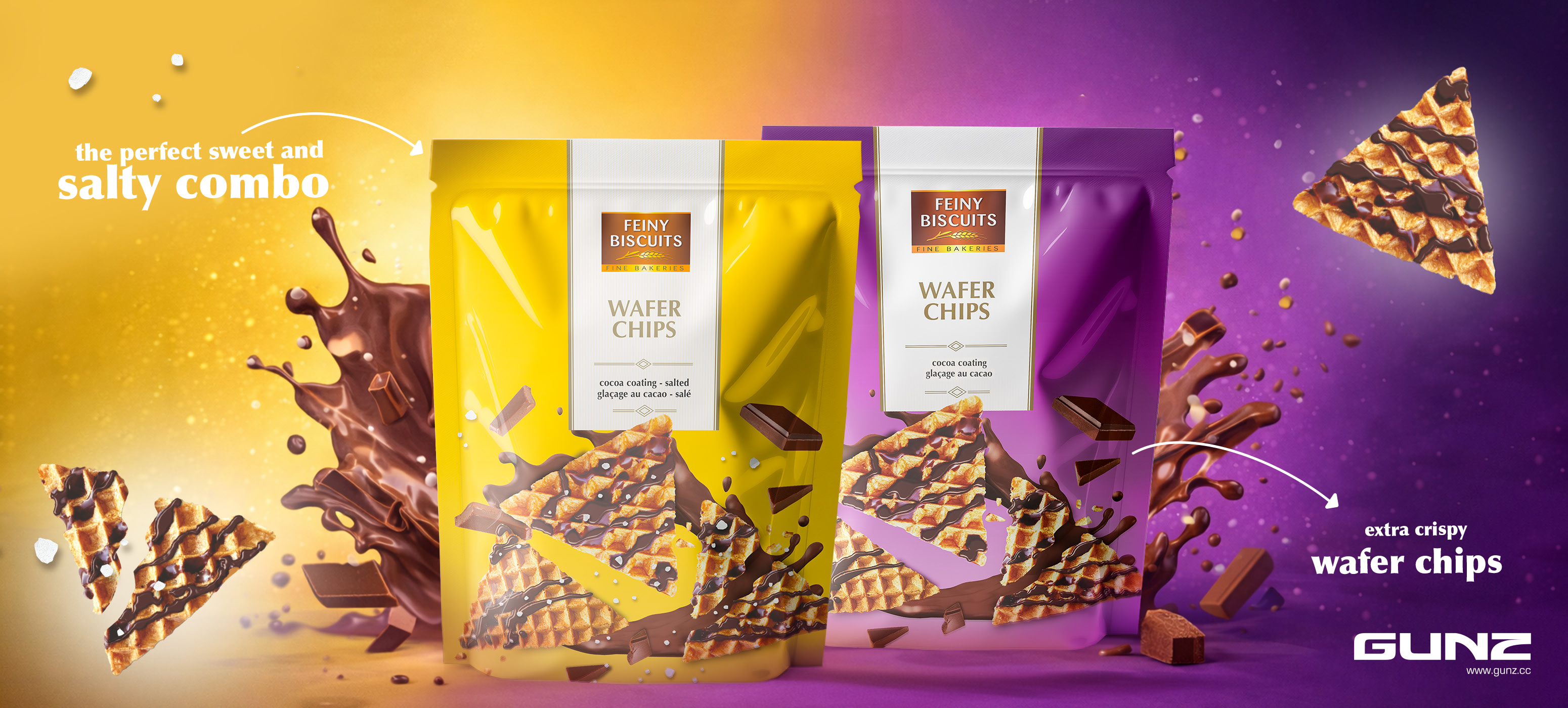 Feiny Biscuits wafer chips chocolate splash