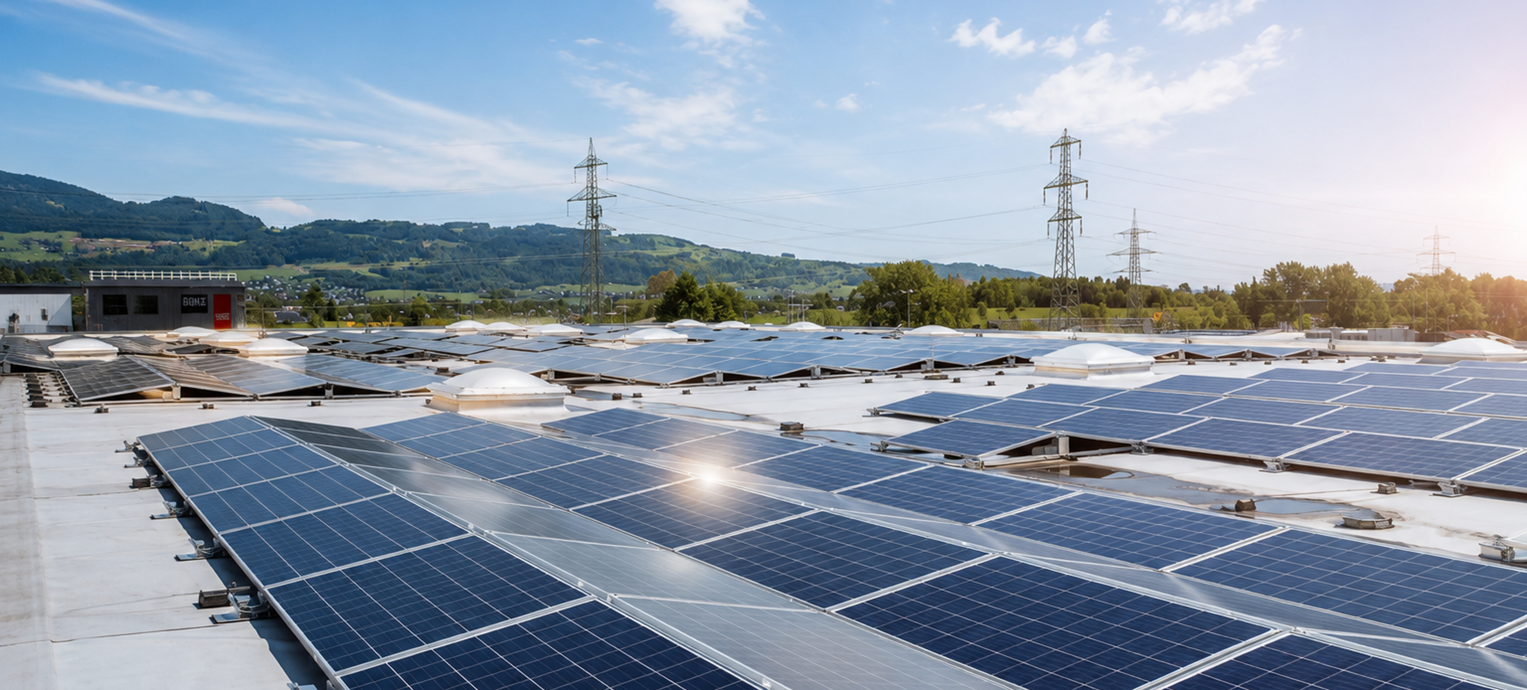 Impianto fotovoltaico sul tetto del capannone presso la sede Gunz di M&auml;der