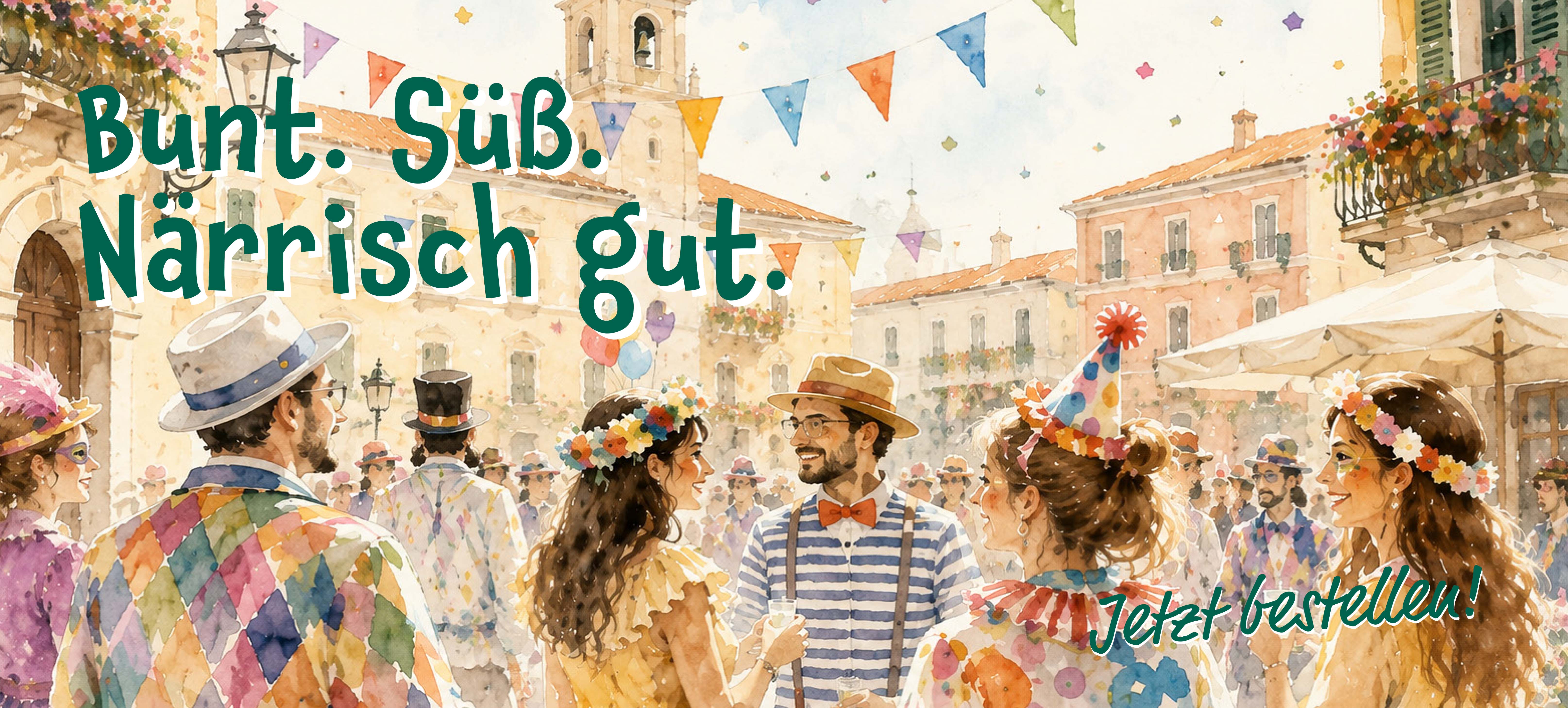 Buntes Stra&szlig;enfest mit Feiernden