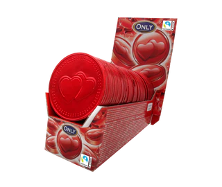 Рисунок продукта 1 - Big heart thaler milk chocolate 2x36x21,5g counter display