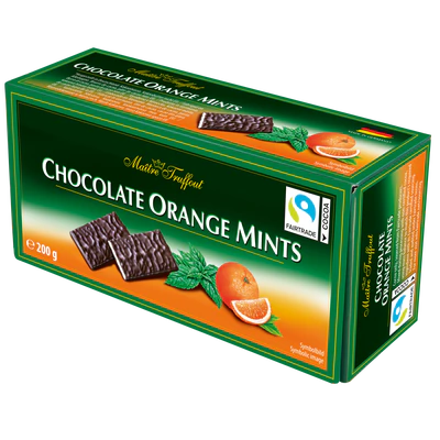 Рисунок продукта 1 - Chocolate Orange Mints - dark chocolate bars orange/mint 200g