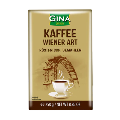 Рисунок продукта 1 - GINA Kaffee Wiener gemahlen 250g Packung
