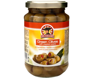 Рисунок продукта - Green olives stuffed with paprika paste 350g