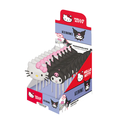 Рисунок продукта 1 - Hello Kitty & Kuromi marshmallow lollipop 18x30g counter display