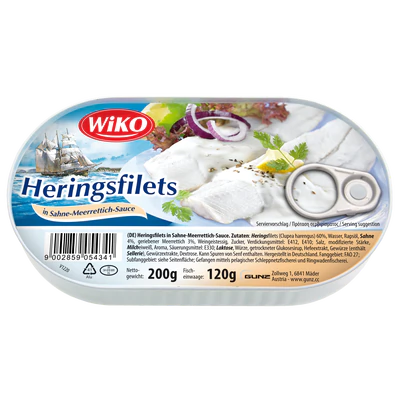 Рисунок продукта 1 - Herring fillets in horseradish sauce 200g