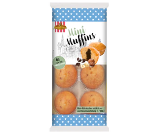 Рисунок продукта - Mini muffins cocoa & hazelnut 8 pcs. 240g