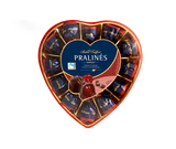 Рисунок продукта - Pralines dark chocolate with cherry with liqueur 4% vol. heart 140g