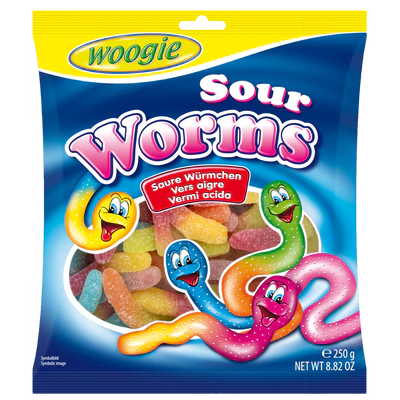 Рисунок продукта 1 - Sour Worms 250g