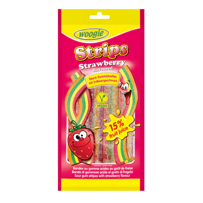 Рисунок продукта 1 - Strawberry flavoured candy with sour sugar coating 80g