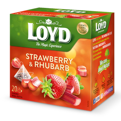 Рисунок продукта 1 - Tea strawberry & rhubarb pyramid-bags 20x2g