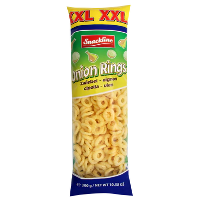 Рисунок продукта 1 - XXL Onion rings corn snack salted 300g
